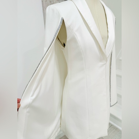 Alice + Olivia Esther Embellished Cotton Blazer Mini Dress - Picture 7 of 14